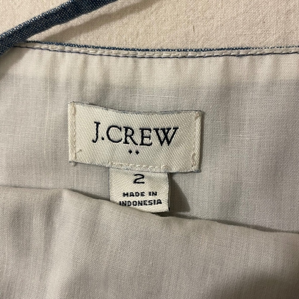 J. Crew Womens Size 2 Chambray V Neck‎ Cami Tank Top Blue Re-imagined Strappy - Picture 2 of 8